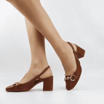 Scarpin Salto Bloco Slingback