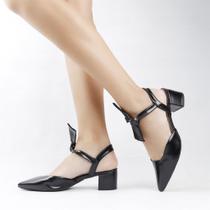 Scarpin Salto Bloco Slingback Laço Scarpin Salto Bloco Slingback Laço