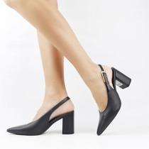 Scarpin Salto Bloco Slingback Scarpin Salto Bloco Slingback