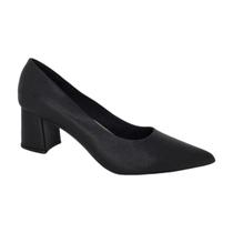 Scarpin Salto Bloco Tamanho Grande Nayre Modas Ref 6274-8219 Soft Preto 40