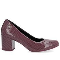 Scarpin salto bloco usaflex couro Scarpin salto bloco usaflex couro