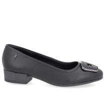 Scarpin salto bloco usaflex couro