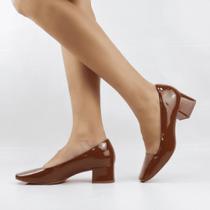 Scarpin Salto Bloco Verniz Scarpin Salto Bloco Verniz