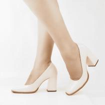 Scarpin Salto Bloco Verniz Scarpin Salto Bloco Verniz