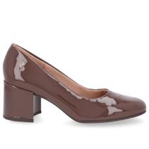 Scarpin salto bloco verniz usaflex couro