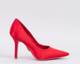 Scarpin Salto Fino 10cm Velvet Tomate CBK Scarpin Salto Fino 10cm Velvet Tomate CBK