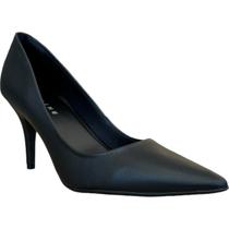 Scarpin Salto Fino Couro Tendência Moda 2292.71567 Lia Line Preto