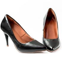 scarpin salto fino feminino napa preto confort valle shoes