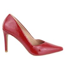 Scarpin Salto Fino Verniz Molhado Vermelho Scarpin Salto Fino Verniz Molhado Vermelho