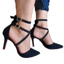 Scarpin Salto Médio 8cm Tira Cruzada Sapato Feminino Luxo - Notável Store