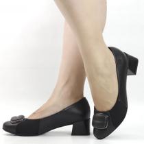 Scarpin Salto Medio Fivela Couro Scarpin Salto Medio Fivela Couro