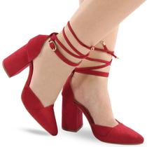 Scarpin Salto Médio Grosso Bico Fino P40