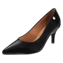 Scarpin Salto Médio Verniz Preto Vizzano Super Confortável 7,50 cm