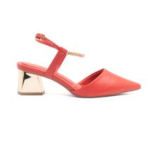 Scarpin Sapato da Corte Slingback Salto Bloco Cristal