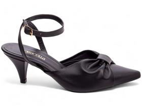 Scarpin Sapato Preto Salto Médio Baixo Bico Fino Feminino 6 cm Preto Torricella