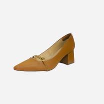 Scarpin sapato salto bloco capuccino Mariotta