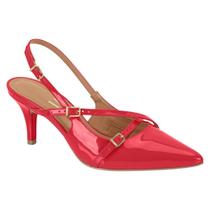 Scarpin Sapato SlingBack Feminino Salto Médio Verniz Vizzano Original Social Elegante