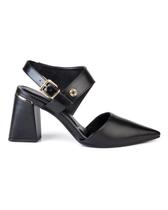 Scarpin Semi Aberto Assimétrico com Salto Bloco Geométrico - Bebecê - Preto Scarpin Semi Aberto Assimétrico com Salto Bloco Geométrico - Bebecê - Preto