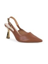 Scarpin Slingback Bebecê Salto Geométrico com Fivela