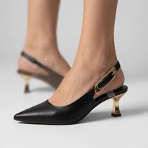 Scarpin Slingback Bebecê Salto Médio Marrom