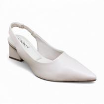 Scarpin Slingback Bebecê T3838-559 de Salto Bloco Bico Fino Elástico Original