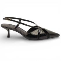 Scarpin Slingback Belluno Salto Fino Baixo Vazado
