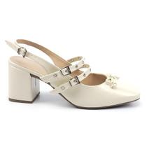 Scarpin Slingback Bico Quadrado salto Baixo e Laço Scarpin Slingback Bico Quadrado salto Baixo e Laço