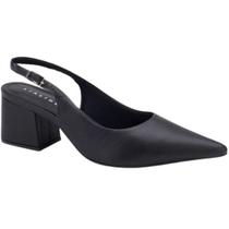 Scarpin Slingback Couro Classico Salto Bloco Elisa 2373.71958 Lia Line