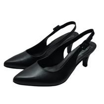 Scarpin Slingback Couro Preto Scarpin Slingback Couro Preto