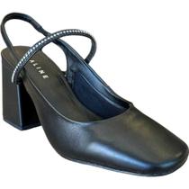 Scarpin Slingback Couro Strass Tendência Moda 2302.71610 Lia Line Scarpin Slingback Couro Strass Tendência Moda 2302.71610 Lia Line