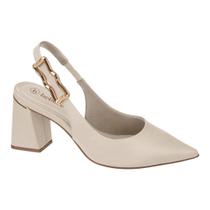 Scarpin Slingback Feminino Bebecê Salto Grosso Médio Lançamento Original
