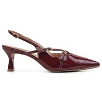 Scarpin Slingback Feminino Marsala Verniz Salto Taça