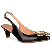 Scarpin Slingback Feminino Salto Baixo Fino Aberto Atras Sapato Boneca Salto Alto Mary Jane Luxo