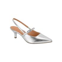 Scarpin Slingback Feminino Vizzano Salto Baixo Fino Fivela