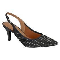 Scarpin SlingBack Feminino Vizzano Salto Médio Strass Brilho Scarpin SlingBack Feminino Vizzano Salto Médio Strass Brilho