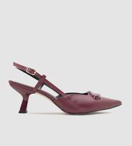 Scarpin Slingback Fivela Couro Marsala CBK