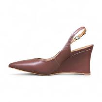 Scarpin Slingback Lia Line 2409.72159 Anabela Couro Orignal