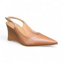 Scarpin Slingback Lia Line 2409.72159 Anabela Couro Orignal