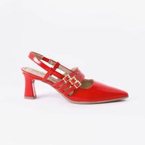 Scarpin Slingback Piccadilly Irene Salto Médio Vermelho 764008 Scarpin Slingback Piccadilly Irene Salto Médio Vermelho 764008