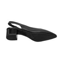 Scarpin Slingback Preto Salto Bloco Beira Rio