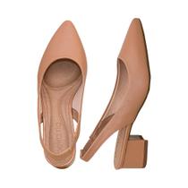 Scarpin Slingback Preto Salto Bloco Beira Rio