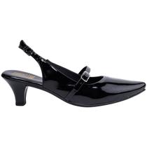 Scarpin Slingback Sapato Feminino Salto Fino Bico Fino Social Confortável Via Angel 9501.