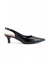 Scarpin Slingback Verniz - Preto