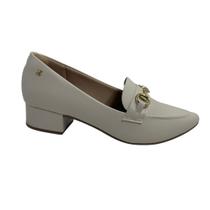 Scarpin Softli Off White 10457 Salto Bloco Conforto - Off 37