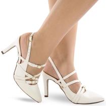 Scarpin Tiras Cruzadas Salto Alto Abeto P115