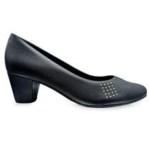 Scarpin Usaflex Bico Fino Couro Microperfurado Conforto Scarpin Usaflex Bico Fino Couro Microperfurado Conforto