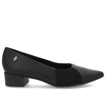 Scarpin Usaflex Couro Lateral Tecido AN29001
