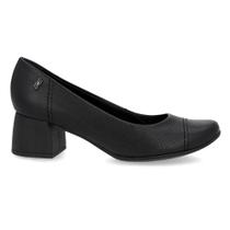 Scarpin Usaflex Feminino Couro Salto Bloco Furos Casual UC0101