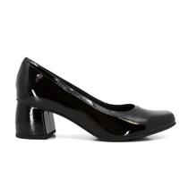 Scarpin Usaflex Feminino Salto Bloco Couro AC2522