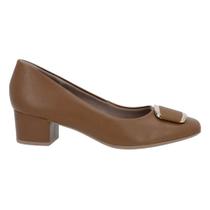 Scarpin Usaflex Salto Bloco Enfeite Feminino